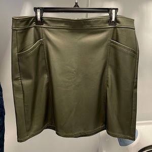 NWT Loft Olive Green Pleather Skirt